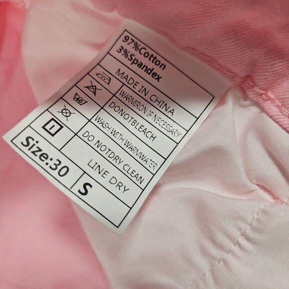 Women's Straight-leg Pants Embroidered Fashion I Stretch Patchwork Jeans Pink - Picture 8 of 12